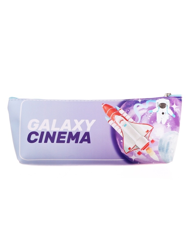 Пенал школьный на молнии Ракета Сиреневый, с подвеской Пенал школьный на молнии Ракета Сиреневый, с подвеской