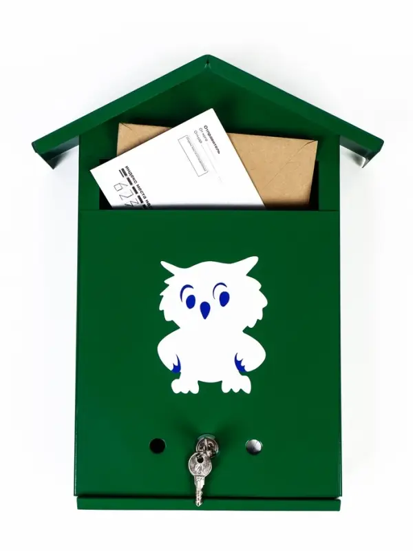 Ящик почтовый с замком, вертикальный Ящик почтовый с замком, вертикальный "Филин", зеленый