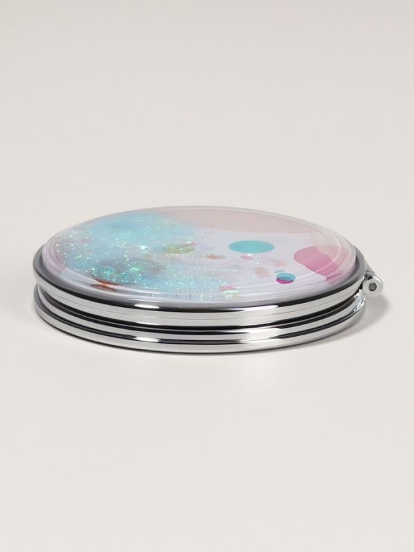 Зеркало складное «Круги», d = 7,2 см, с увеличением, цвет МИКС