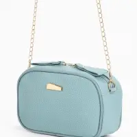 Сумка женская кросс-боди на молнии, 19&times;7&times;13 см, голубая