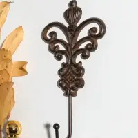 Крючок настенный &laquo;Королевский вензель&raquo;, ключница декоративная, чугун, 25.5&times;14.3&times;5.6 см