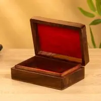 Шкатулка резная "Ом" 18х13х6 см, дерево шишам