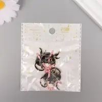 Декор для творчества металл, эмаль «Чёрный котик с конфетой», чёрно-розовый, 2.4×3.1 см Декор для творчества металл, эмаль «Чёрный котик с конфетой», чёрно-розовый, 2.4×3.1 см