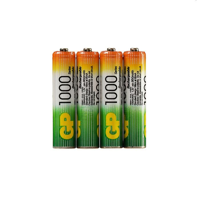 Аккумулятор GP, Ni-Mh, AAA, HR03-4BL, 1.2В, 1000 мАч, блистер, 3+1 шт. Аккумулятор GP, Ni-Mh, AAA, HR03-4BL, 1.2В, 1000 мАч, блистер, 3+1 шт.