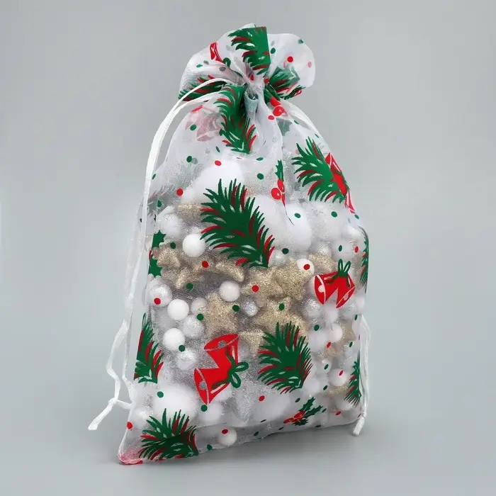 Мешочек подарочный органза «Елочки», 16 х 24 см +/- 1.5 см Мешочек подарочный органза «Елочки», 16 х 24 см +/- 1.5 см