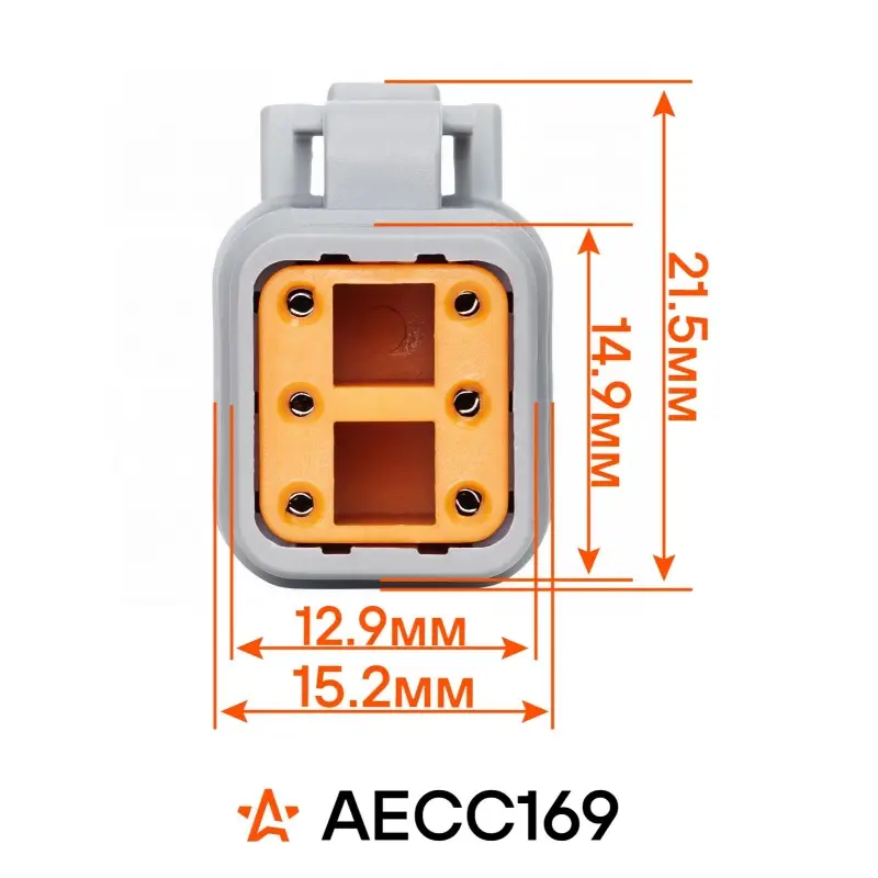 Разъем 6 pin с проводами серии Deutsch для ГАЗ, КАМАЗ, DAF, IVECO, MAN, Scania