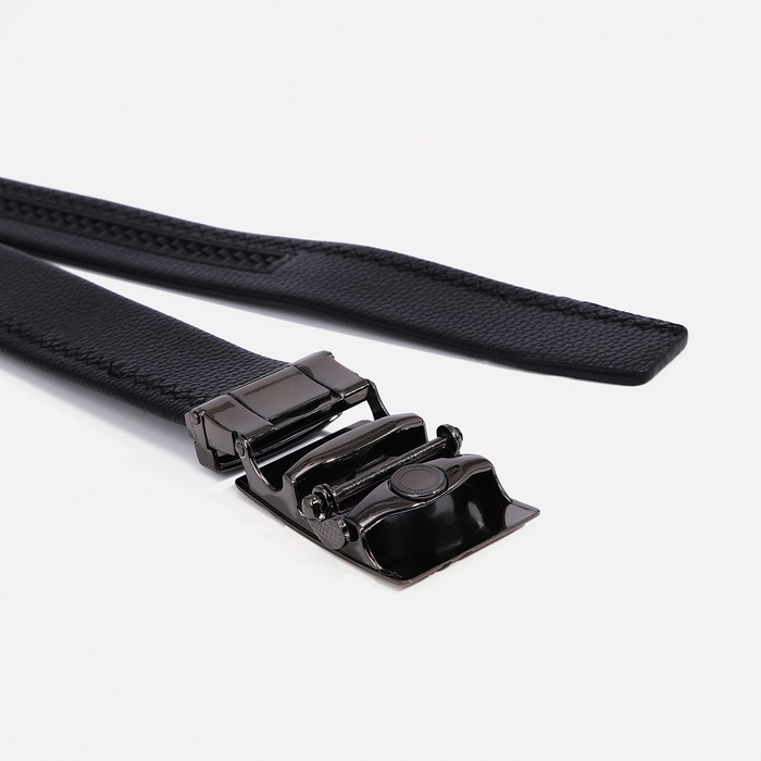 Ремень мужской, ширина 3,5 см, пряжка автомат, цвет чёрный Ремень мужской, ширина 3,5 см, пряжка автомат, цвет чёрный