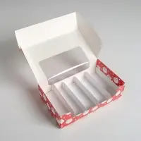Коробка для эклеров с вкладышами - 5 шт. &laquo;С Новым годом!&raquo;, 25&times;15&times;7 см