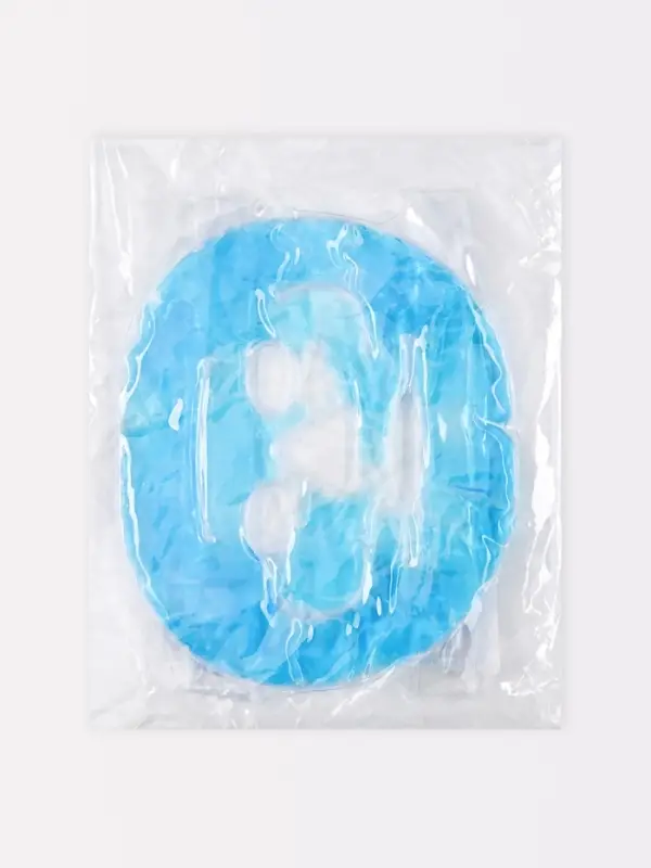 Маска для лица гидрогелевая, охлаждающая/согревающая, 22.5&times;19.5 см, синяя