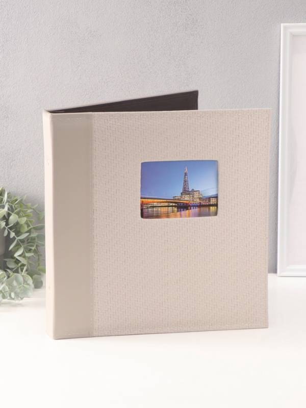 Фотоальбом на 500 фото 10х15 см Фотоальбом на 500 фото 10х15 см "Вязаный узор" кожзам, серый, в коробке 5,5х32,5х34 см