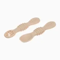 Ложка детская для прикорма, силикон, набор 2 шт., бежевый M&B