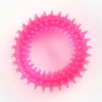 Жевательная игрушка для собак &laquo;Игольчатое кольцо&raquo;, 9 см, розовая
