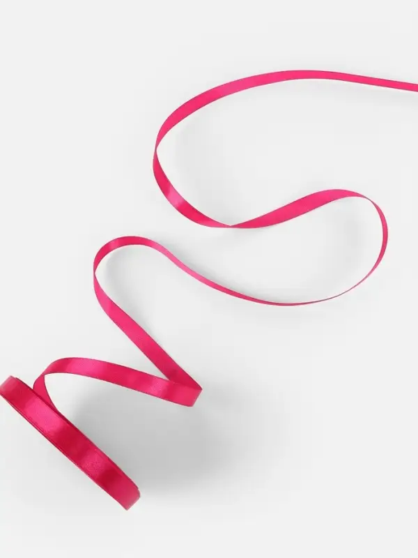 Лента атласная, 10 мм, 23±1 м, ярко-розовая Лента атласная, 10 мм, 23±1 м, ярко-розовая