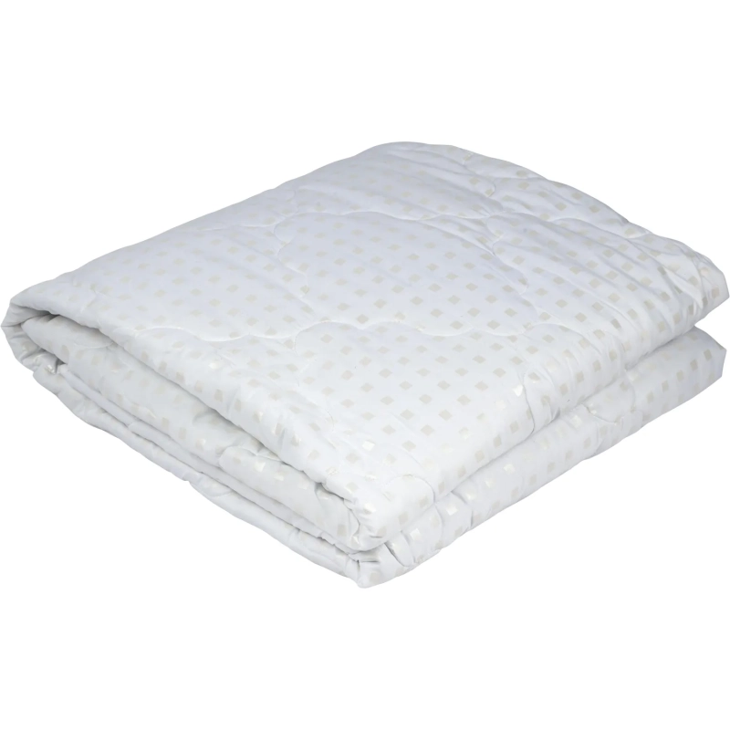Одеяло Luscan 140х205 стеган, 350гр/м2 (иск. леб. пух/тик ПЭ), бел. шашечки