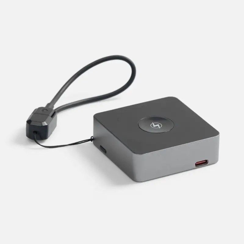 Внешний аккумулятор с беспроводной зарядкой Aura Power, серый Внешний аккумулятор с беспроводной зарядкой Aura Power, серый