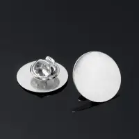 Основа для броши/значка круглая, (набор 5 шт.), площадка 2 см, цвет серебро