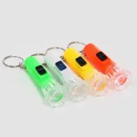 Фонарик брелок для ключей на кольце «Темминка», 1 LED, 2×6.5 см, МИКС