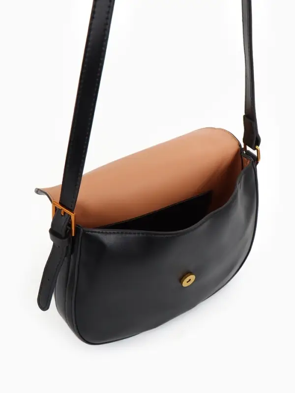 Сумка женская мессенджер TEXTURA на магните, с косметичкой, 28&times;4&times;20 см, чёрная