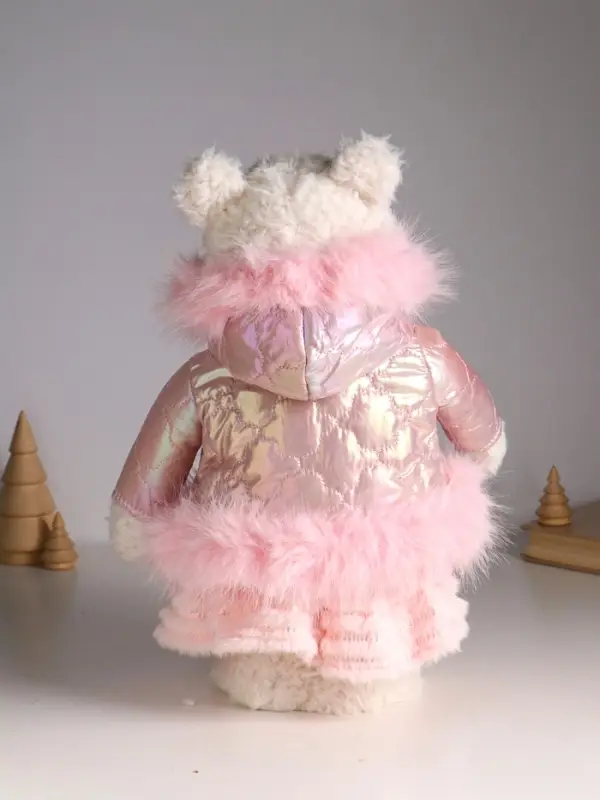 Кукла интерьерная "Медведица в розовом пуховике" раздвижная 37-65 см 23х16х37 см