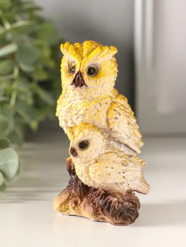 Сувенир Сова с совенком, микс 9,5х6х8 см