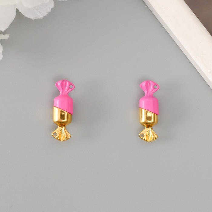 Замок магнитный металл Замок магнитный металл "Конфетка" золотой и розовый (набор 4 половинки) 1х3х1 см