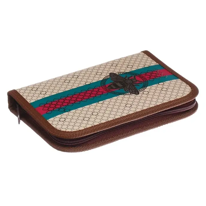 Пенал 1 секция 130 х 190 мм, Hatber Пенал 1 секция 130 х 190 мм, Hatber "От Кутюр", ламинированный картон, бежевый/красный (объёмный 3D-рисунок) NPn_44030