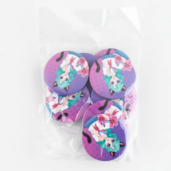 Значок закатной аниме «Девушка с ушками», d=3.8 см Значок закатной аниме «Девушка с ушками», d=3.8 см