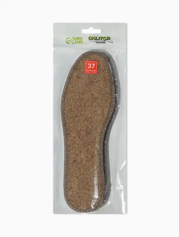 Стельки для обуви, утеплённые, двухслойные, фольгированные, окантовка, р-р RU 35 (р-р Пр-ля 37), 23.5 см, пара, серые