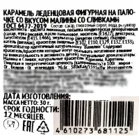 Леденец на палочке: малина со сливками, яблоко, лесные ягоды, 30 г