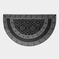 Коврик придверный полукруглый Доляна &laquo;Меандр&raquo;, 44&times;74 см, серебряный