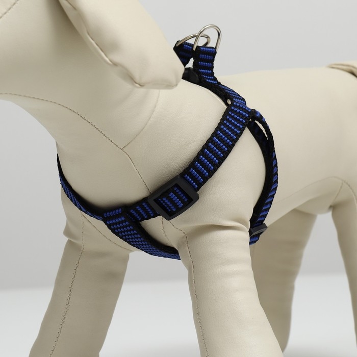 Шлейка рельефная 36-49 х 1,5 см, сине-чёрная Шлейка рельефная 36-49 х 1,5 см, сине-чёрная