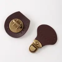 Застёжка для сумки, пришивная, 6&times;4 см, цвет тёмно-коричневый/бронзовый