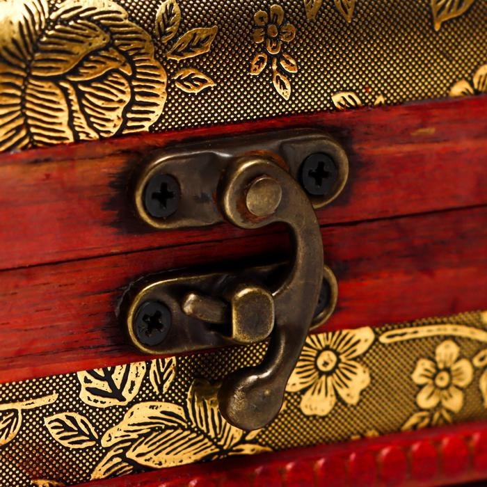 Шкатулка дерево сундучок с ручкой  Шкатулка дерево сундучок с ручкой "Незабудки" 7,3х9,5х7,5 см