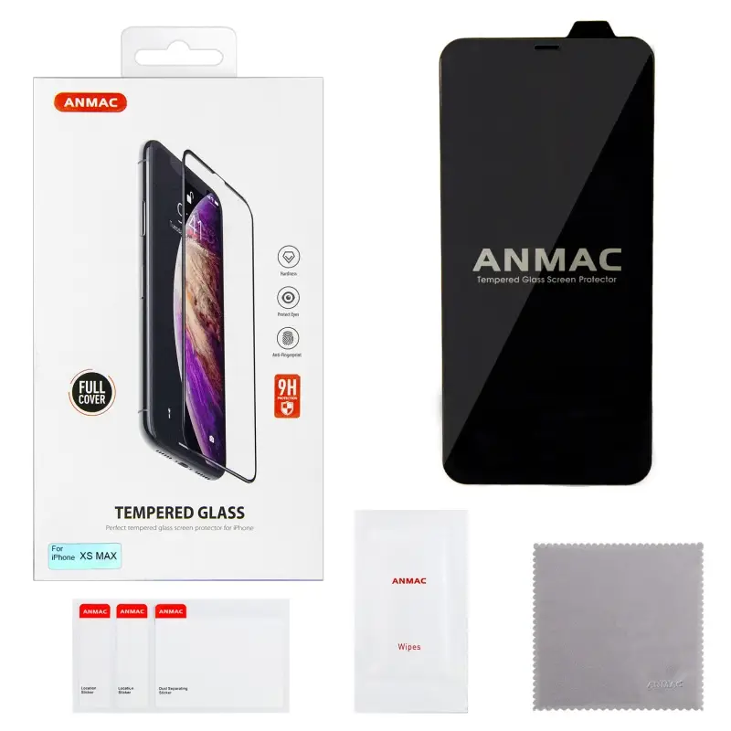 Защитное стекло для iPhone XS Max Full Cover ANMAC черное Арт. 1137115