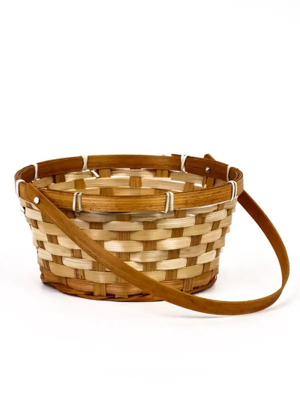 Корзина плетёная, d=21&times;10/24 см, бамбук