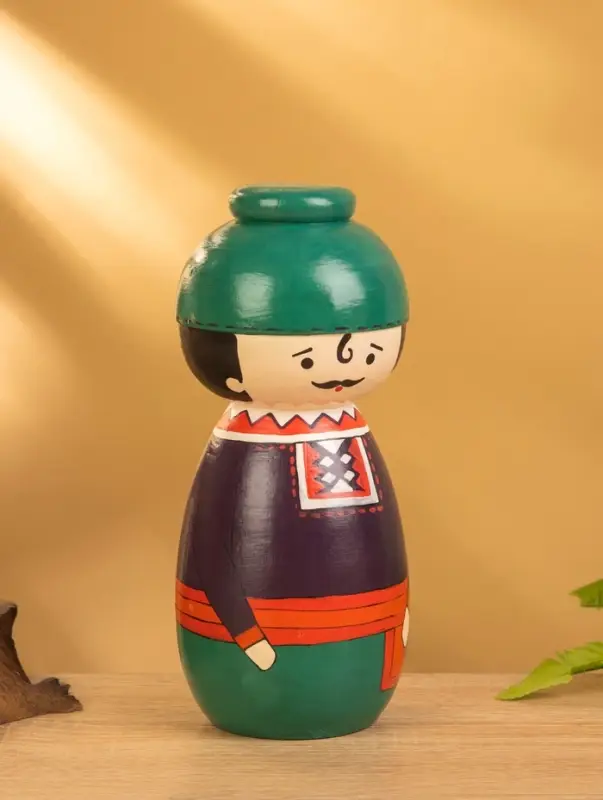 Деревянная кукла кокеши "Джун" 9х9х21 см