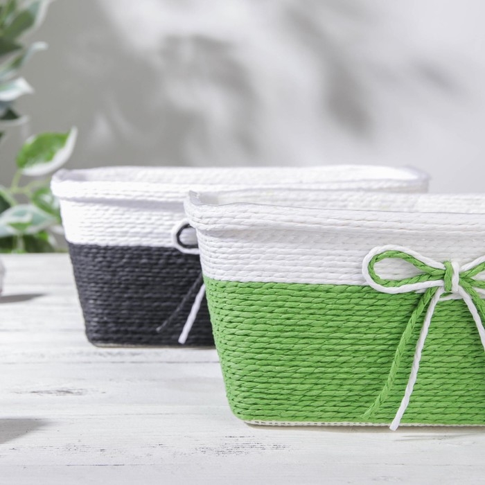 Кашпо для цветов плетёное «Бантик», 23,5×12,5×10,5 см, прямоугольник, цвет МИКС