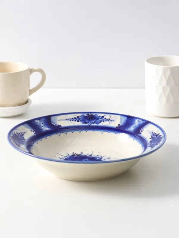 Тарелка глубокая, D24см , гжель