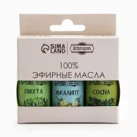 Набор эфирных масел эвкалипт, пихта, сосна, &laquo;Добропаровъ&raquo;, 3 шт. по 17 мл