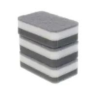 Набор губок 3 шт., тм VETTA, трехслойные, 10,5х6,5х3,3 см, поролон, полиуретан
