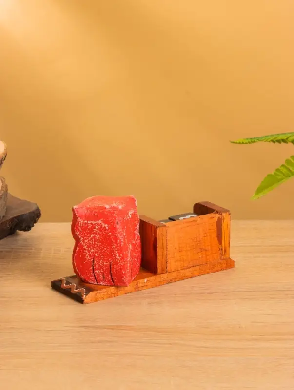 Вечный календарь настольный &laquo;Розовая сова&raquo;, 15&times;6&times;7 см, дерево