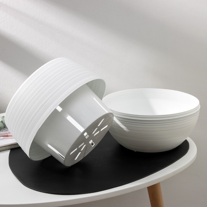 Горшок для цветов «Япония», 3 л, цвет белый Горшок для цветов «Япония», 3 л, цвет белый