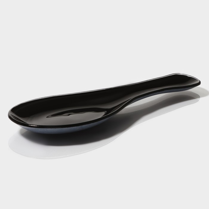 Подставка стеклянная под ложку Доляна «Блэк», 23,5×8,3 см, цвет чёрный Подставка стеклянная под ложку Доляна «Блэк», 23,5×8,3 см, цвет чёрный