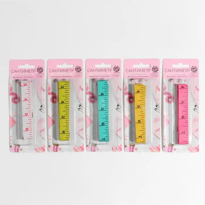 Сантиметровая лента портновская, 150 см (см/дюймы), цвет МИКС Сантиметровая лента портновская, 150 см (см/дюймы), цвет МИКС