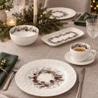 Салатник новогодний WY Magical Winter, 780 мл, 15&times;7 см, фарфор, белый, без упаковки