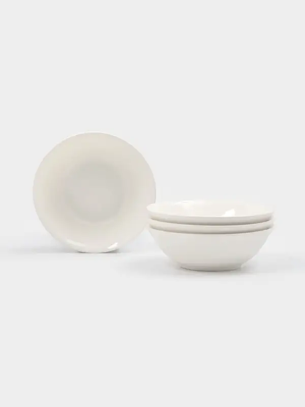 Тарелки глубокие Доляна White Label, набор 4 шт., 15&times;5 см, фарфор, белые