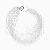 Чокер &laquo;Богема&raquo; с жемчугом на леске, воздушное, бусина№3, L=43 см, цвет белый