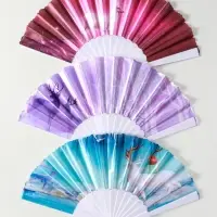 Веер пластик, текстиль "Олени" МИКС широкие лопасти 23 см Веер пластик, текстиль "Олени" МИКС широкие лопасти 23 см