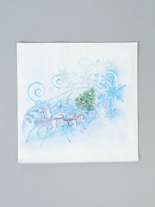 Салфетки бумажные двухслойные «Три белых коня», 33х33, 20 шт