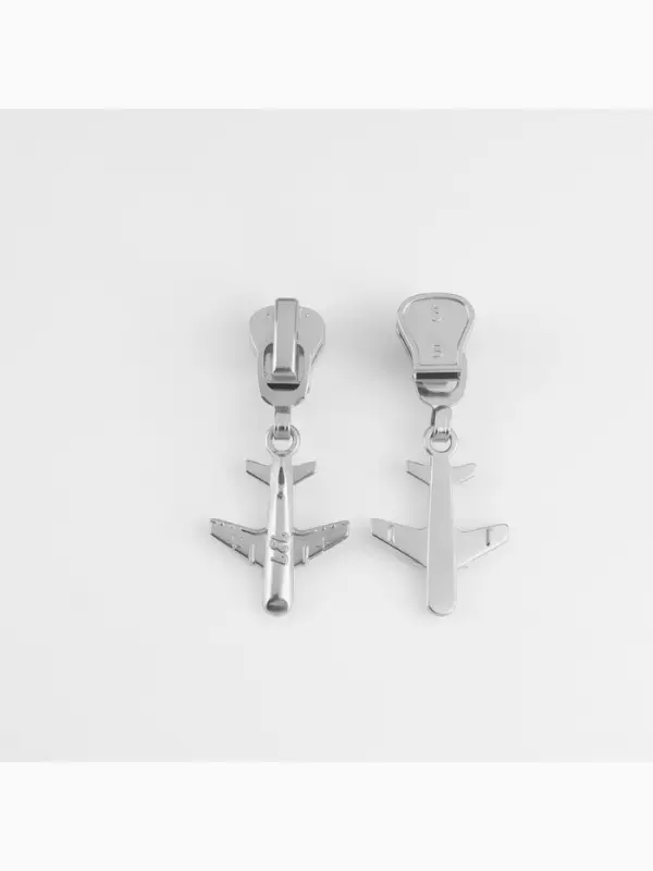 Бегунок для молнии &laquo;Трактор&raquo;, №5, &laquo;Самолёт&raquo;, 10 шт., цвет никель